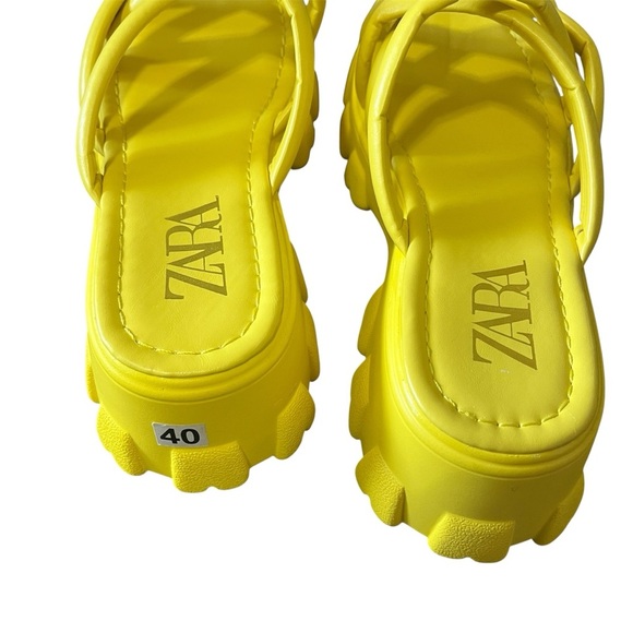 Zara Vibrant Yellow Strappy Sandals - Picture 6 of 6